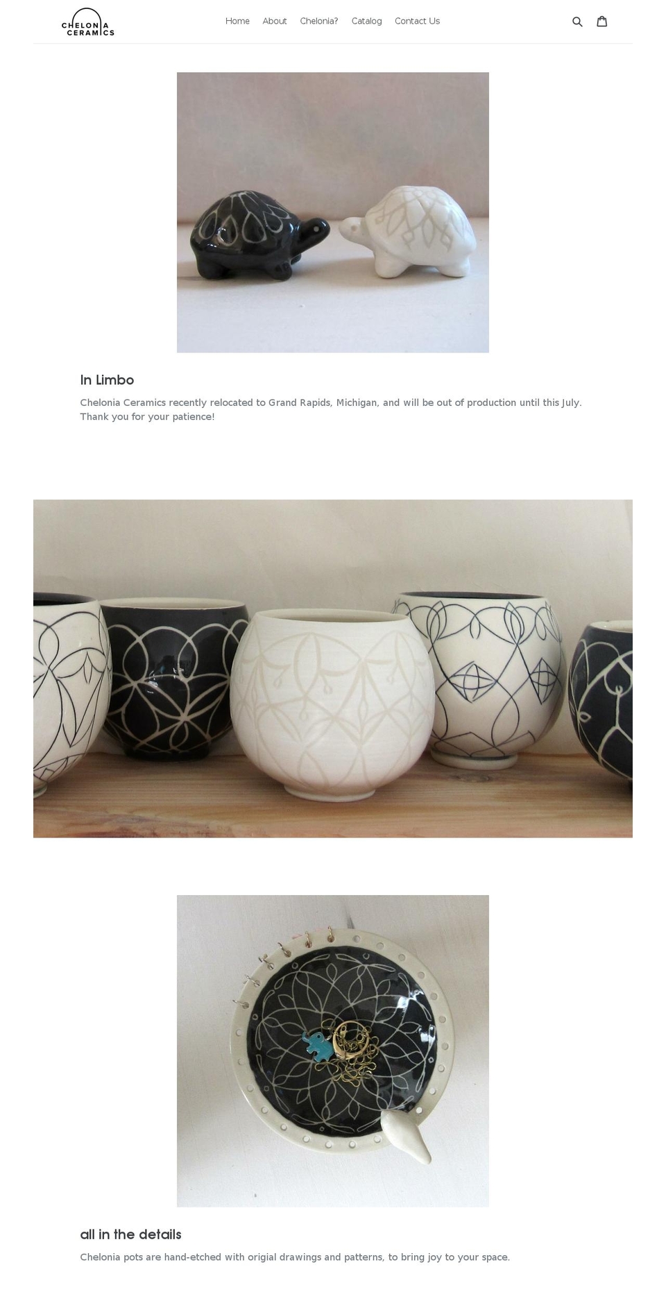 cheloniaceramics.com shopify website screenshot