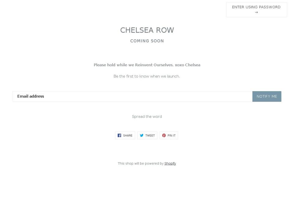 chelsea-row.com — Shopify storefront screenshot