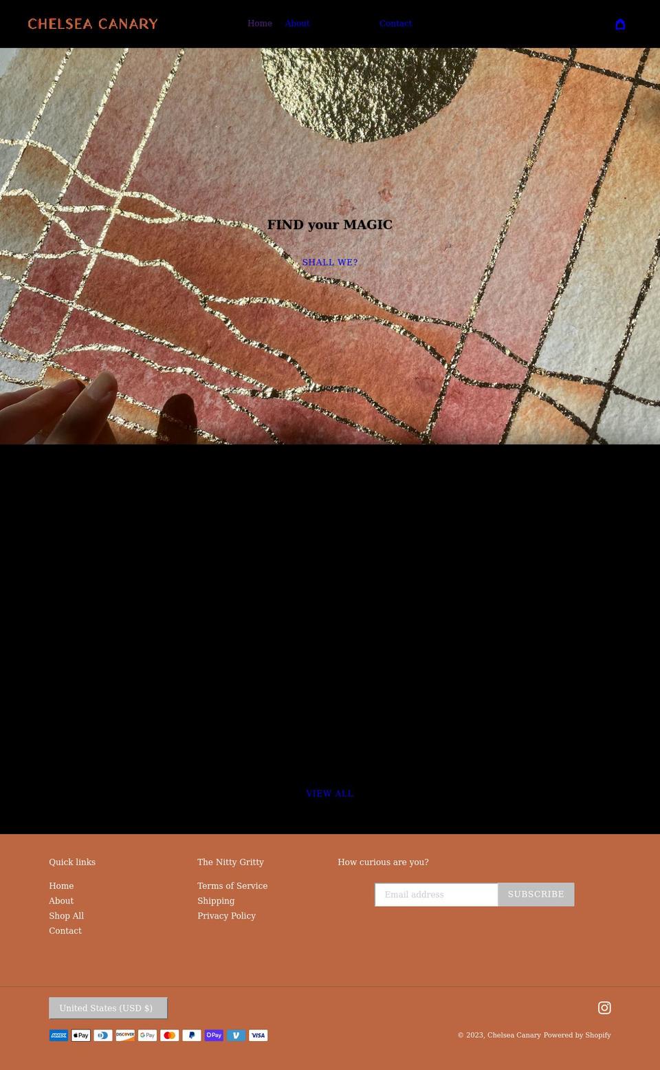 chelseacanary.com shopify website screenshot