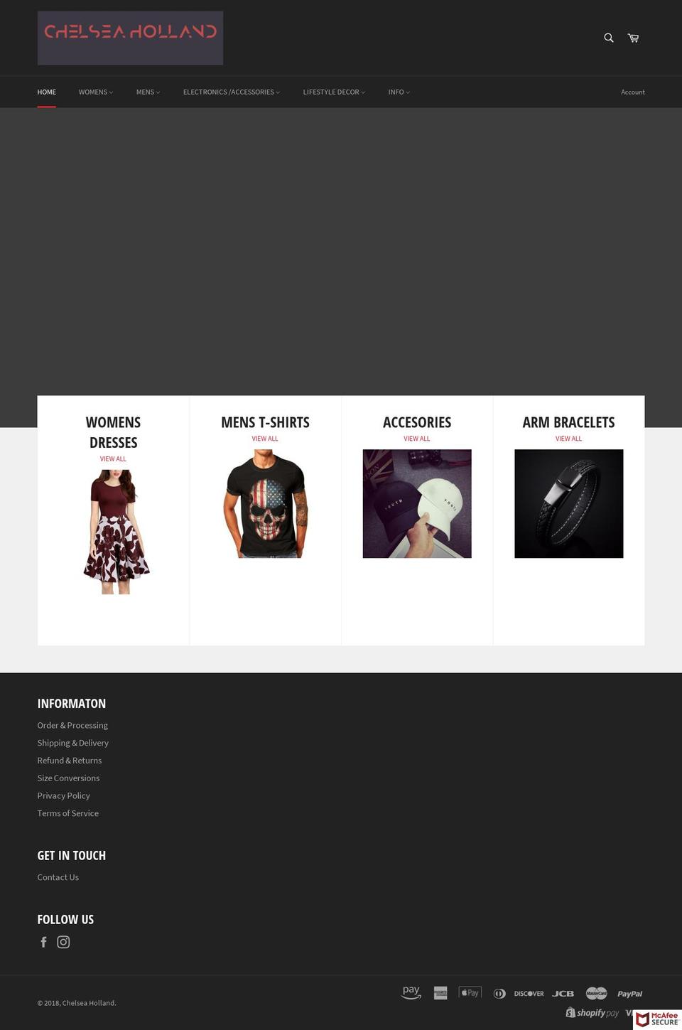 chelseaholland.com — Shopify storefront screenshot