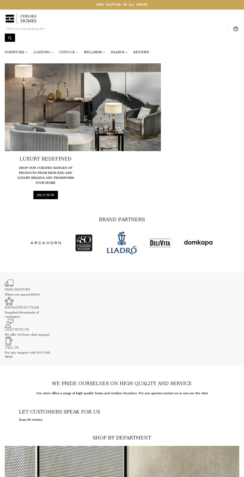 chelseahomes.co.uk shopify website screenshot