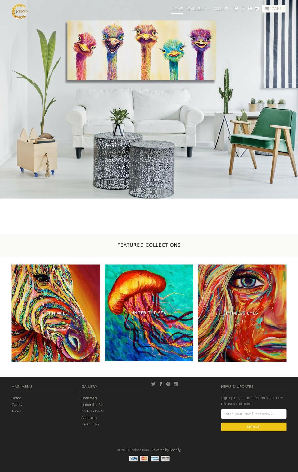 chelseapero.com shopify website screenshot