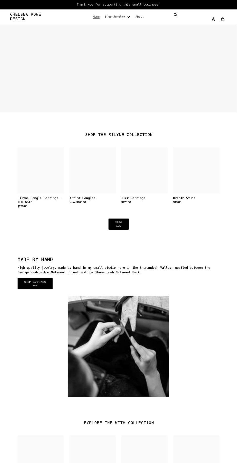 chelsearowedesign.com shopify website screenshot