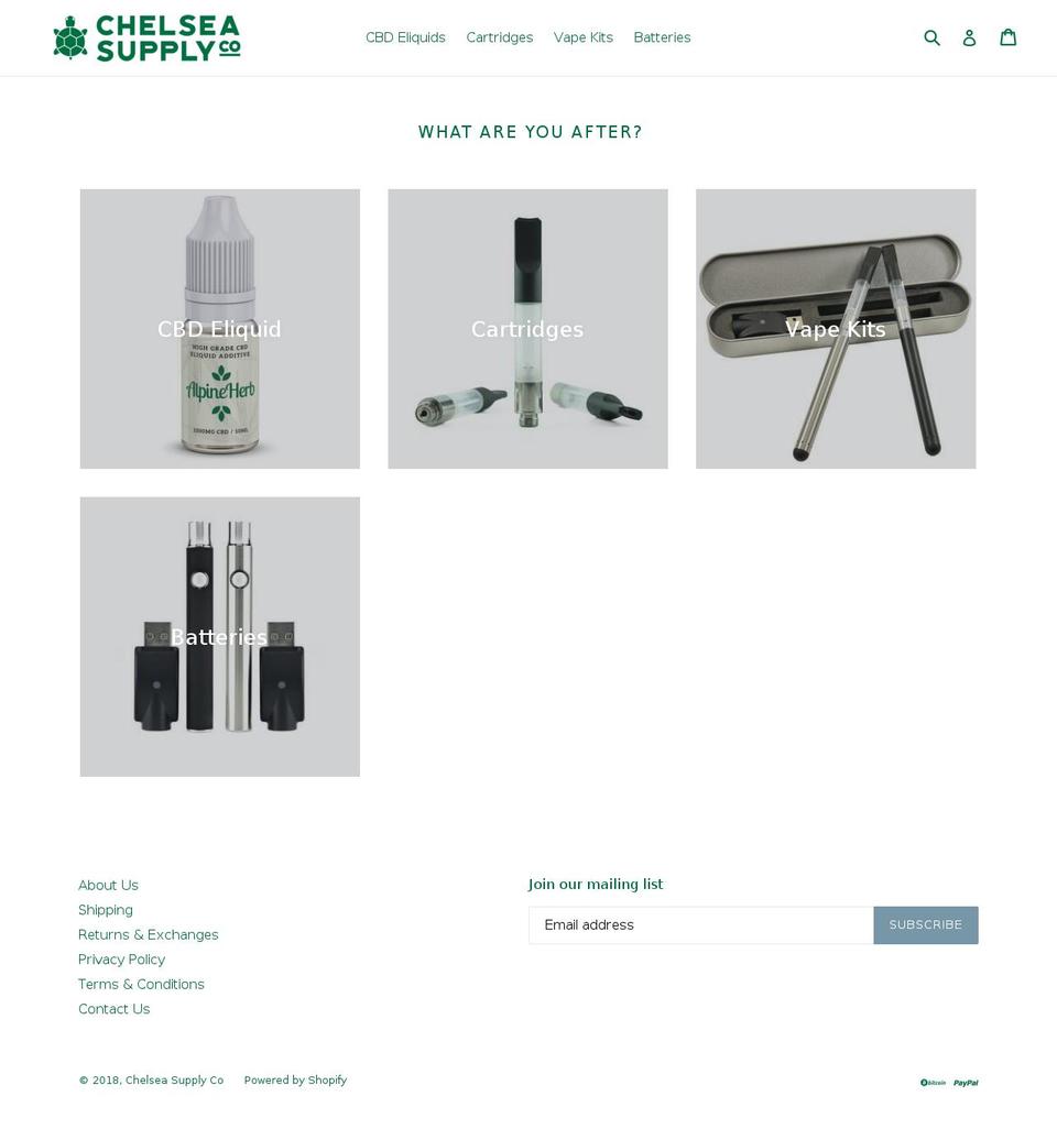 chelseasupply.co shopify website screenshot