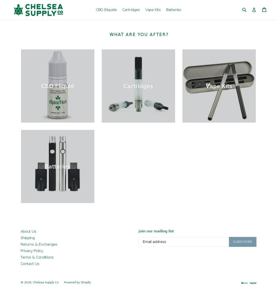 chelseasupplyco.com — Shopify storefront screenshot