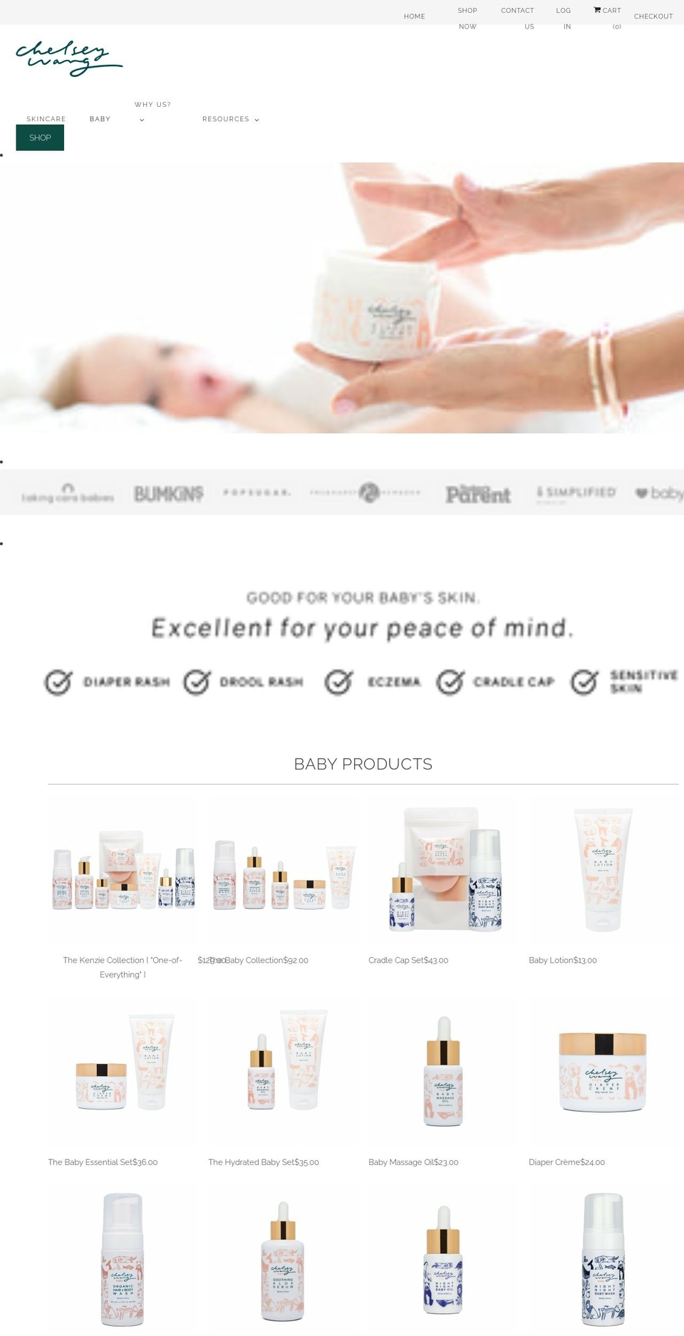 chelseywangbaby.com — Shopify storefront screenshot