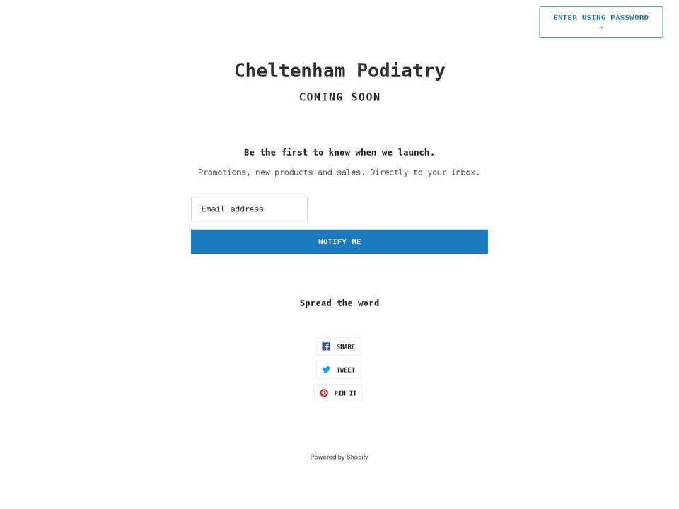 cheltenham-podiatry.myshopify.com shopify website screenshot
