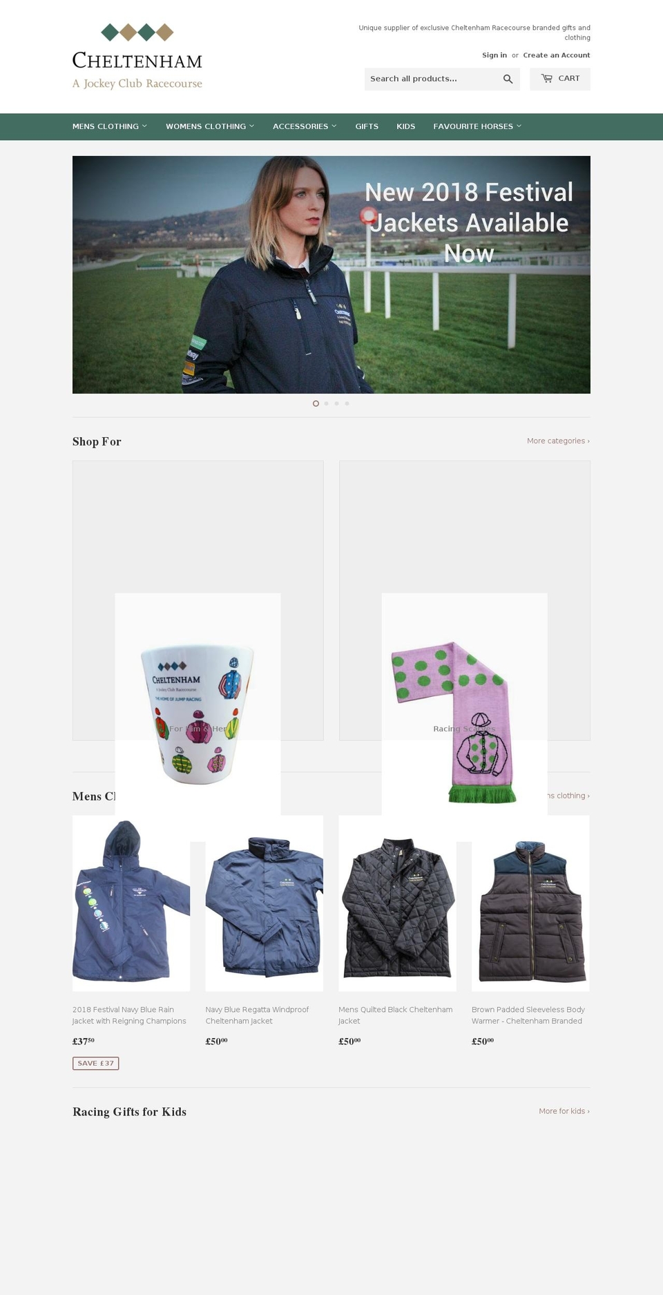 cheltenhamracingstore.com shopify website screenshot
