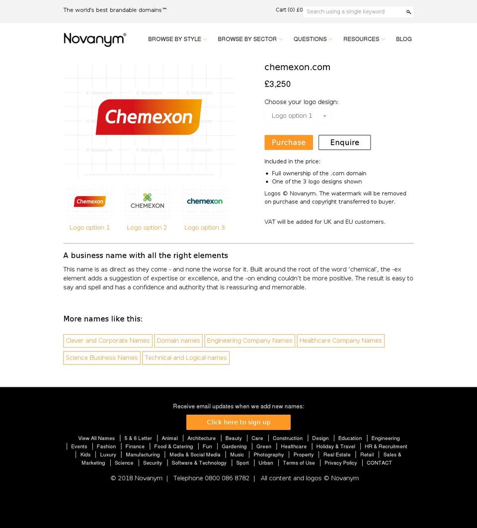 chemexon.com shopify website screenshot