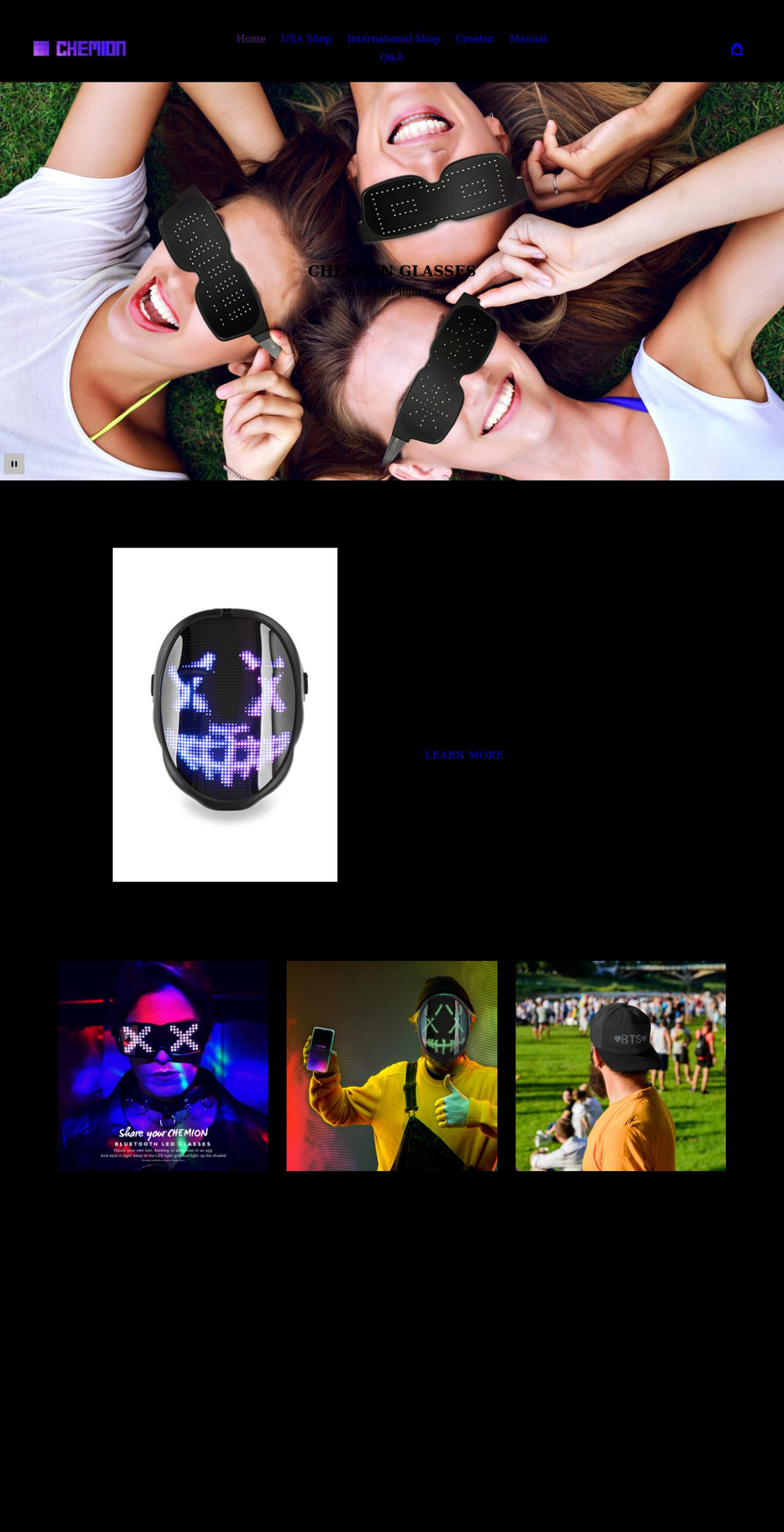 chemionglasses.com shopify website screenshot