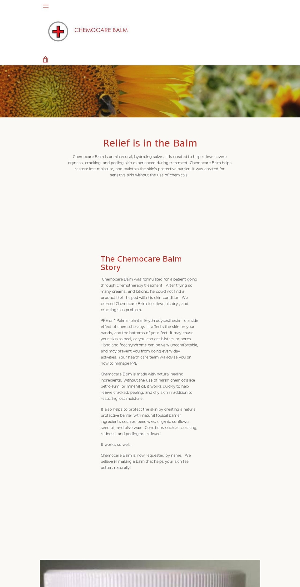 chemocarebalm.com — Shopify storefront screenshot