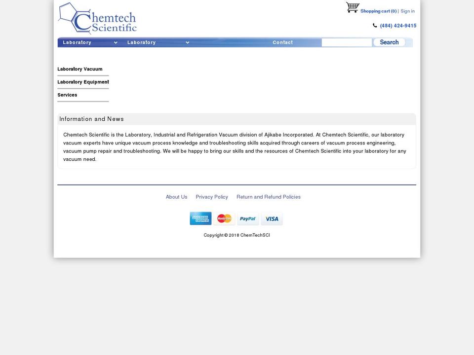 chemtechscientific.com — Shopify storefront screenshot