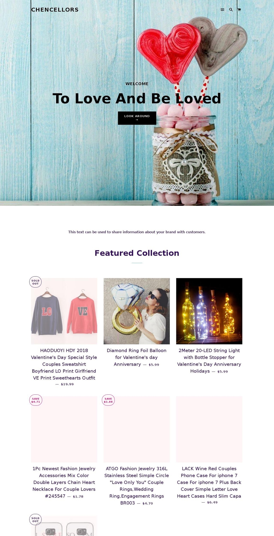 chencellors.com — Shopify storefront screenshot