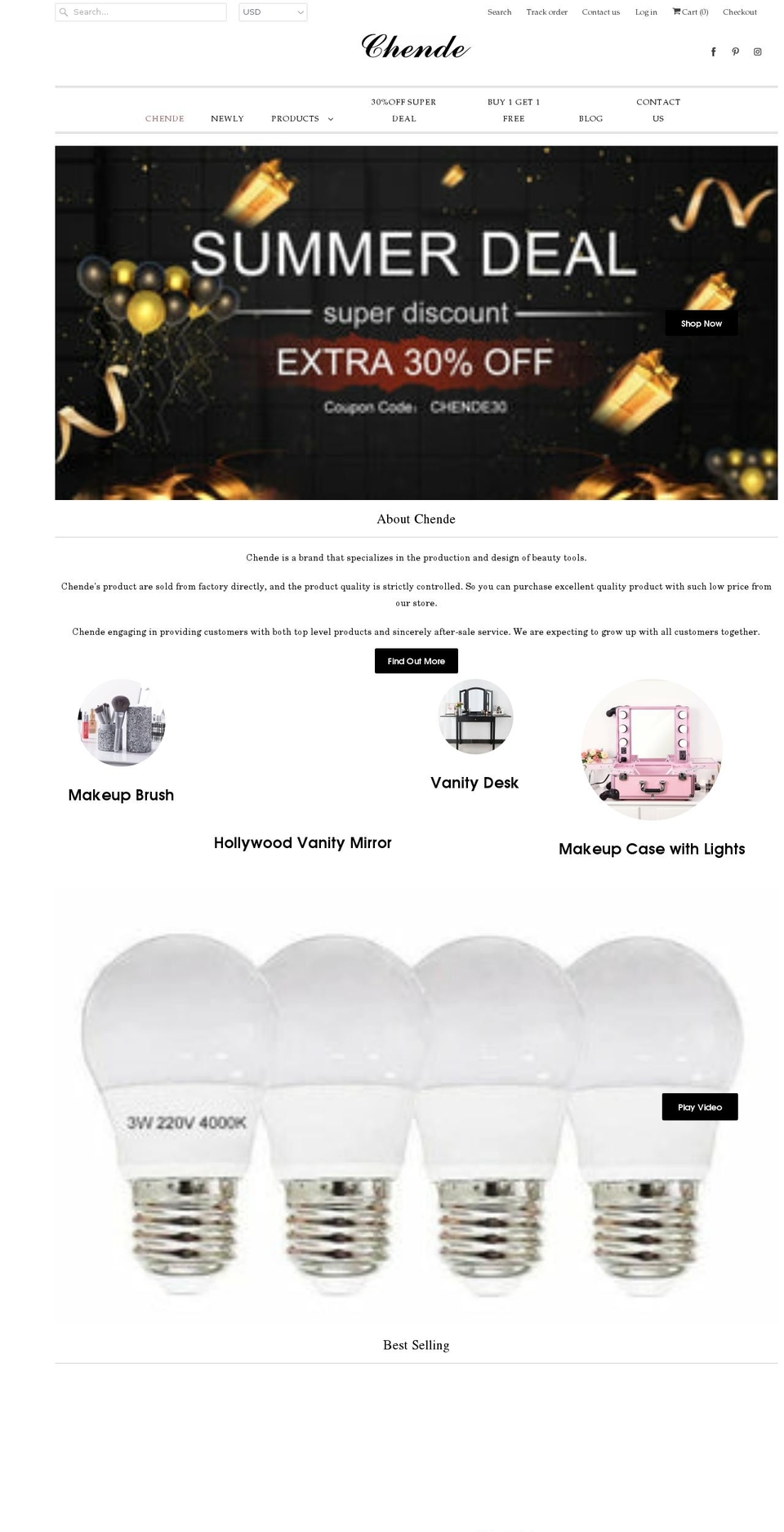 chendeshop.com — Shopify storefront screenshot
