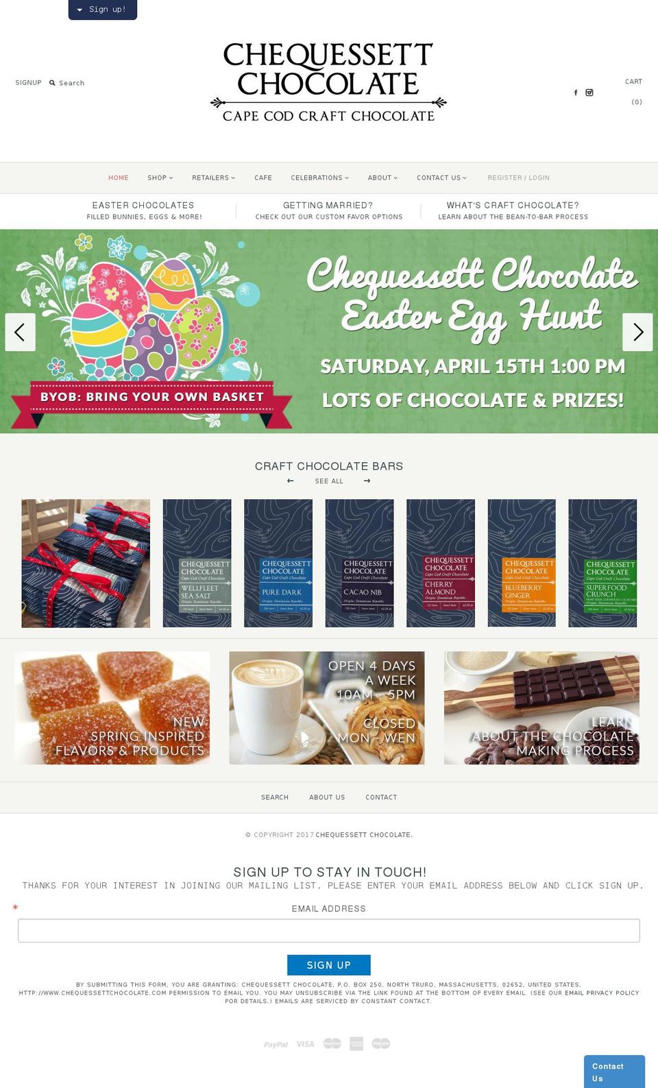 chequessettchocolate.com shopify website screenshot