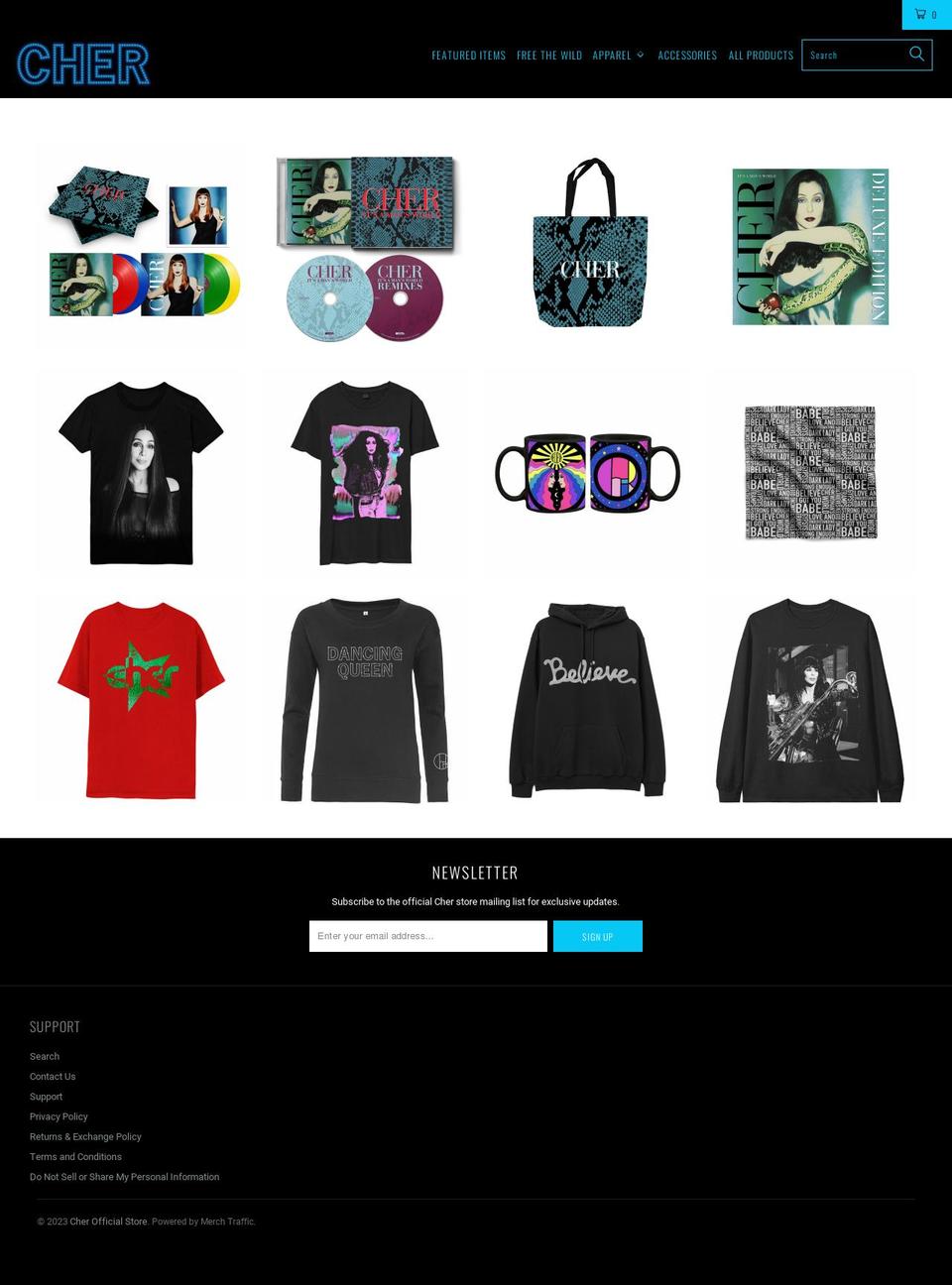 cher.store shopify website screenshot