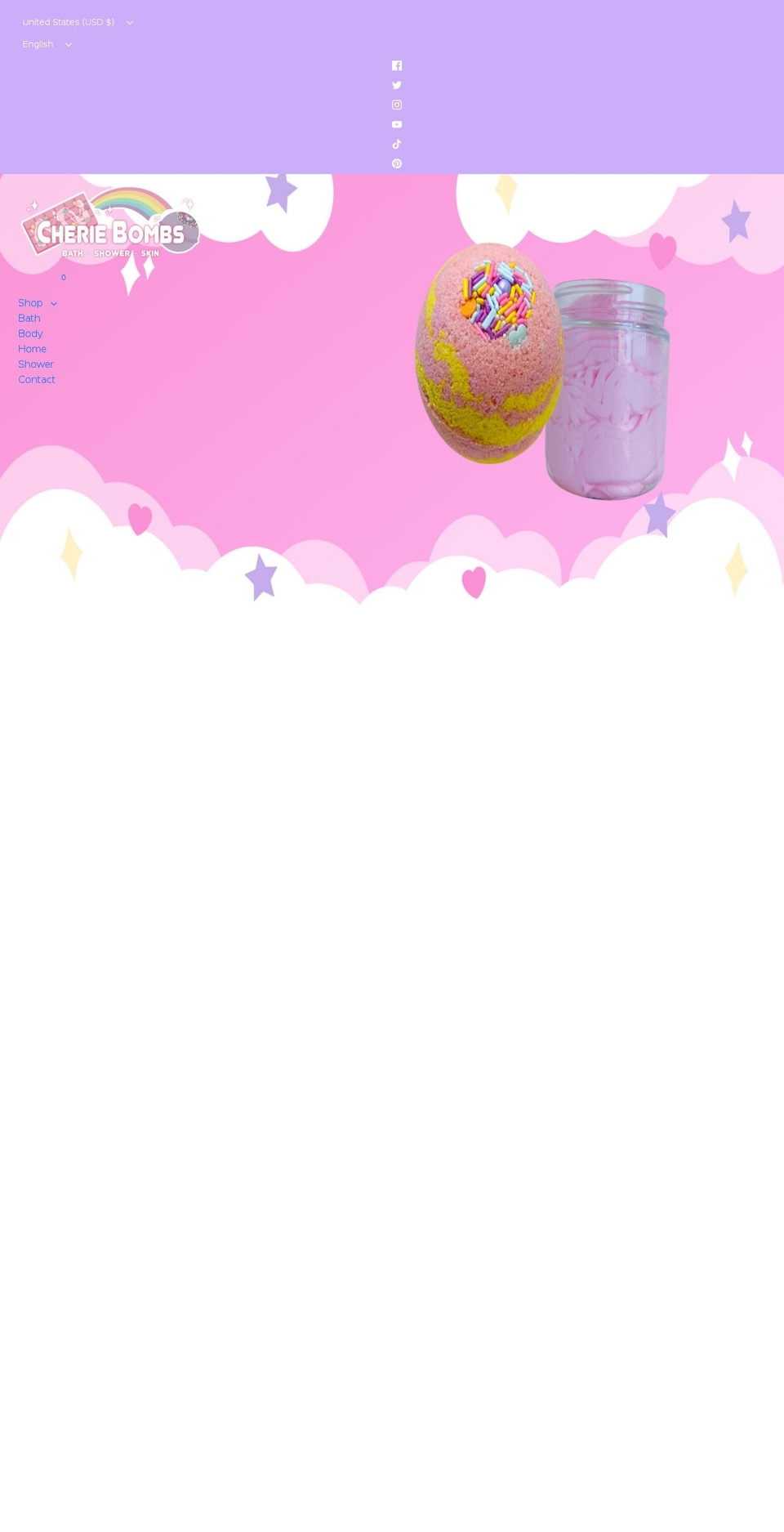 cheriebombs.com — Shopify storefront screenshot