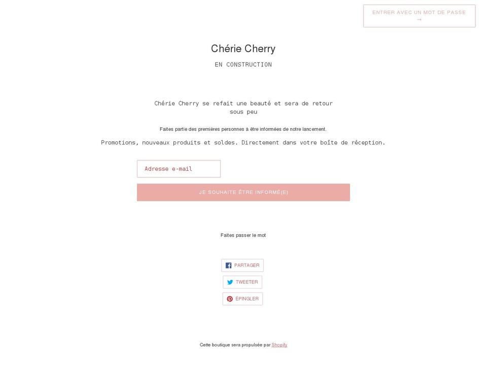 cheriecherry.com shopify website screenshot