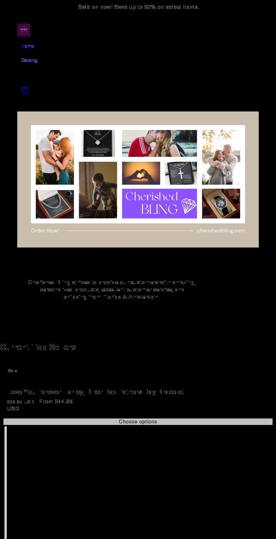 cherishedbling.com shopify website screenshot
