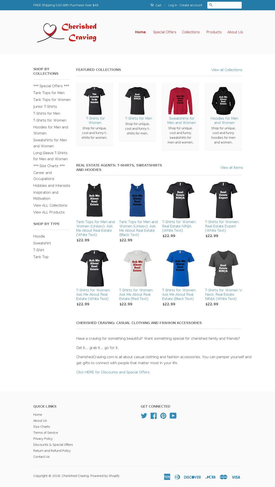 cherishedcraving.com — Shopify storefront screenshot
