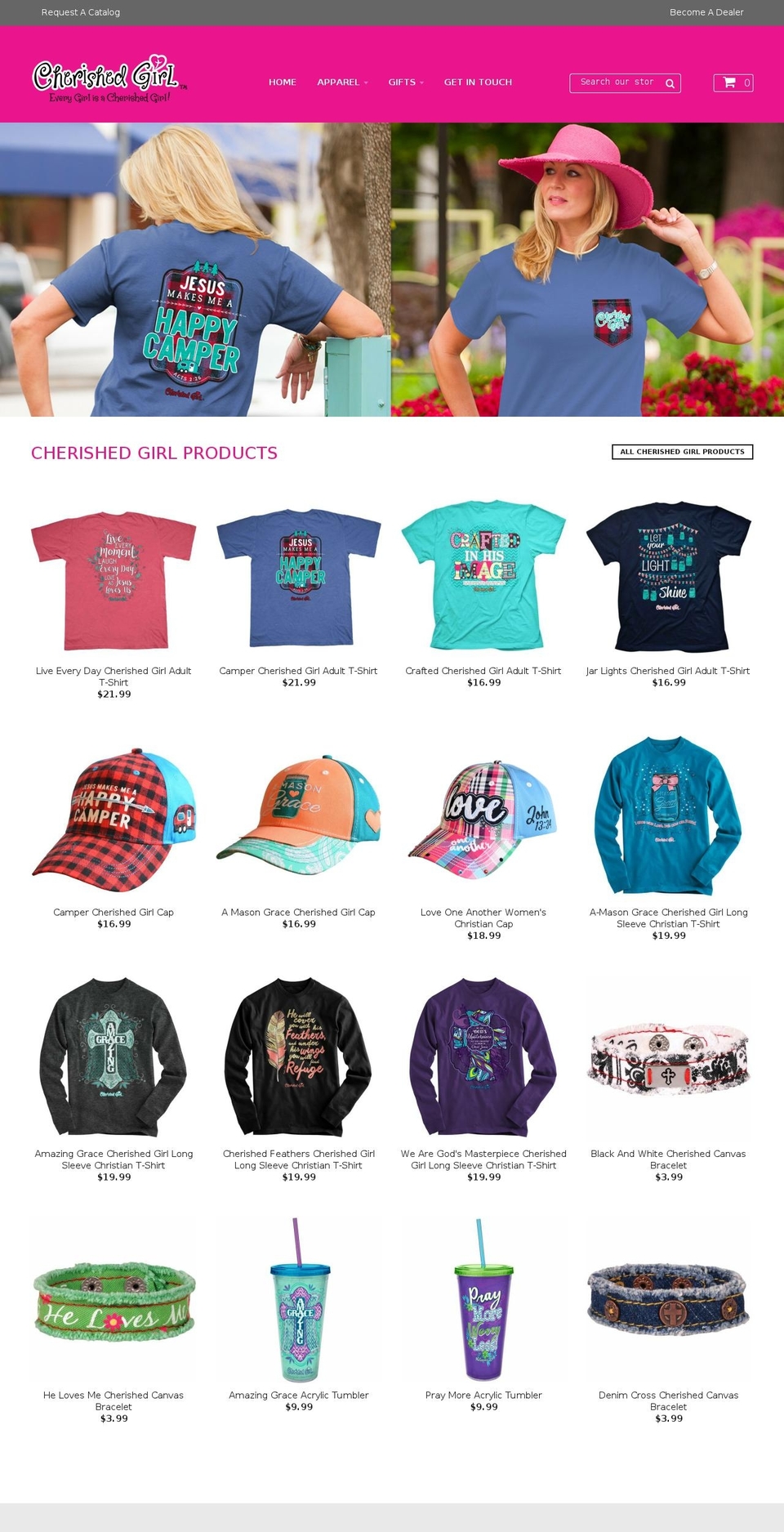 cherishedgirl.com shopify website screenshot