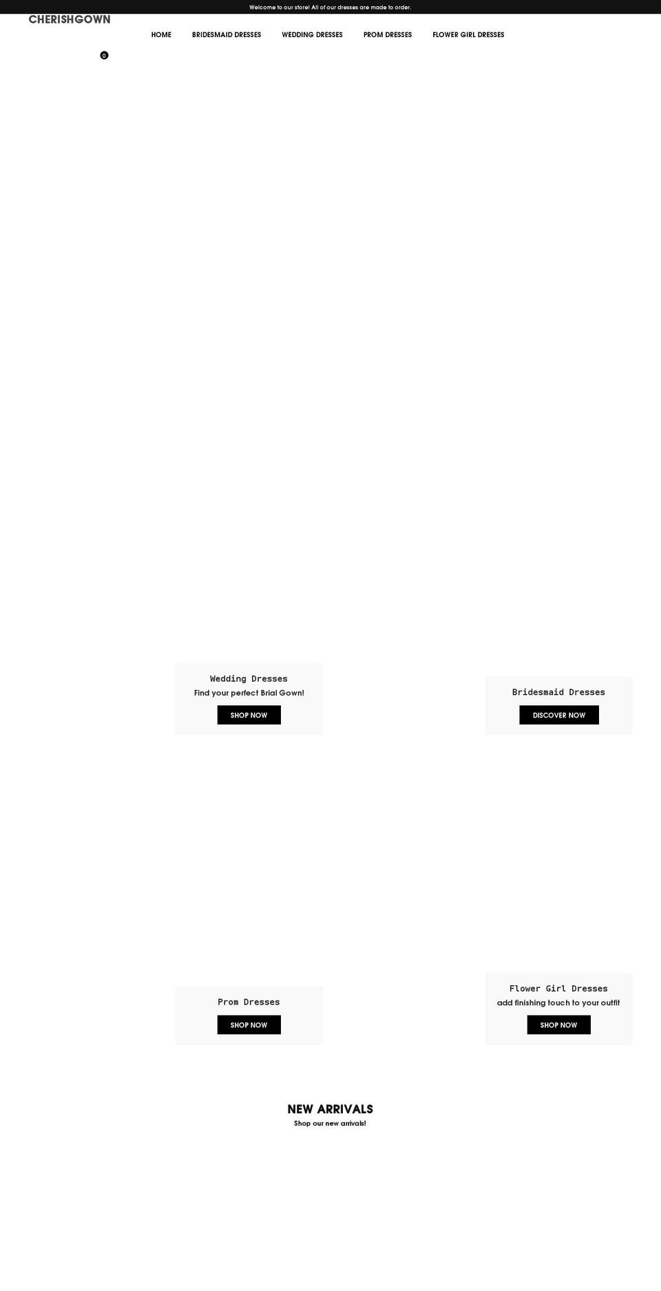 cherishgown.com shopify website screenshot