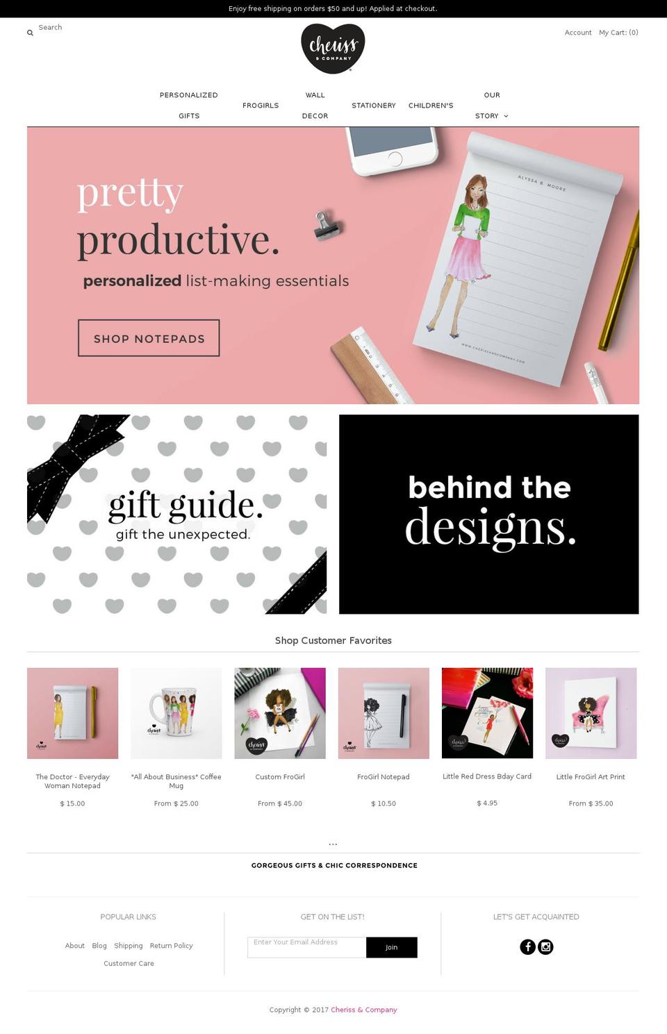 cherissandcompany.com shopify website screenshot