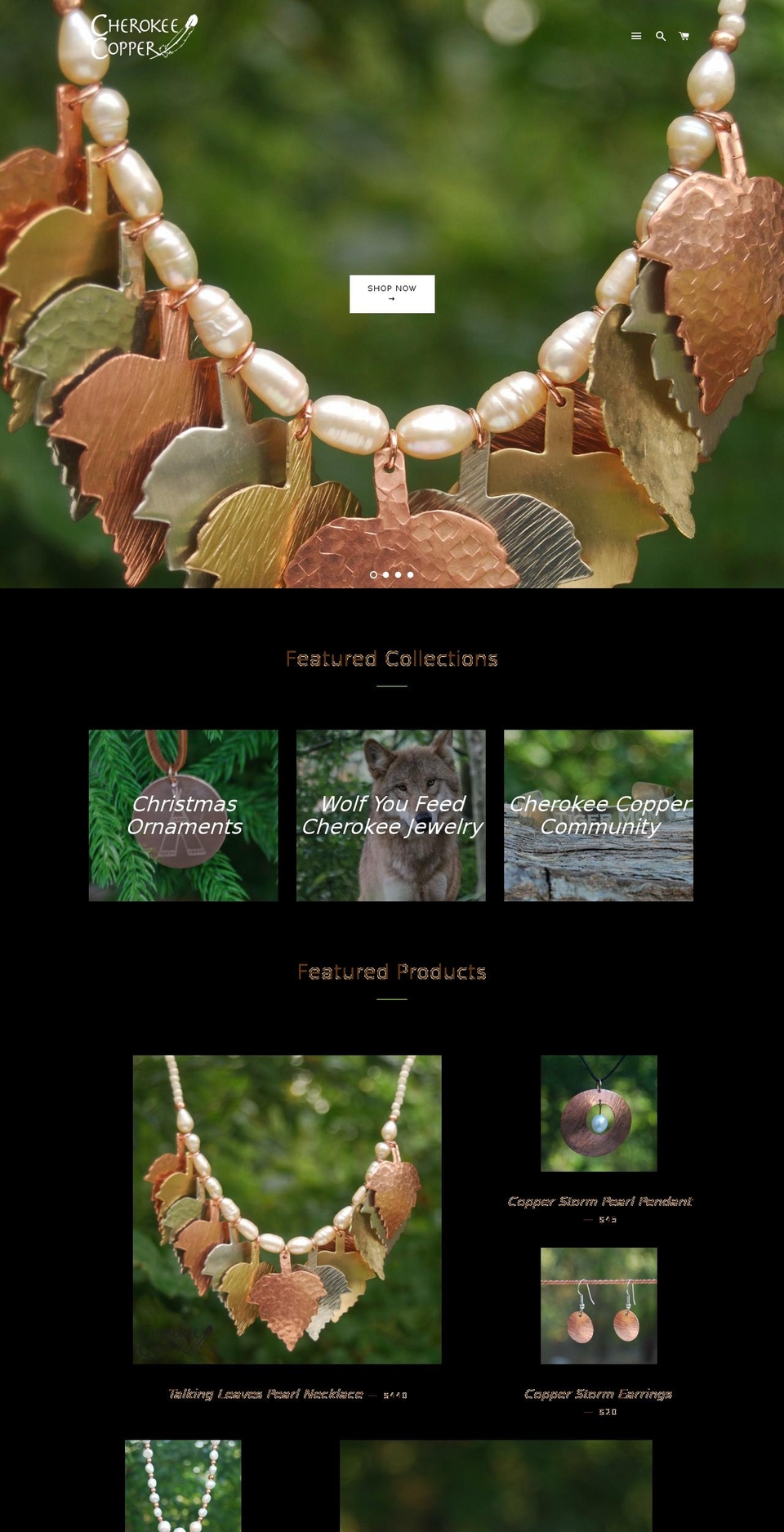 cherokeecopper.com — Shopify storefront screenshot