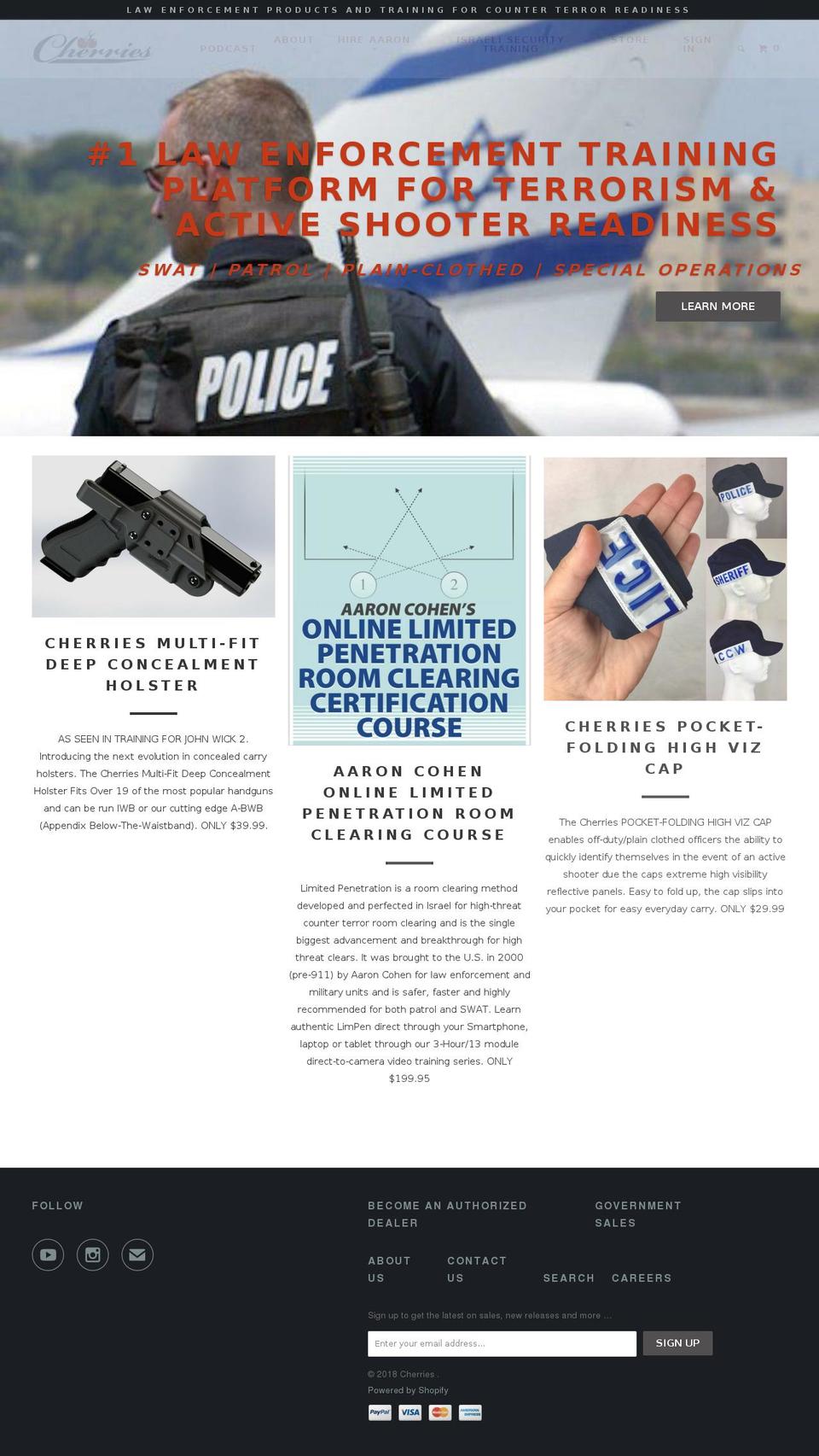 cherriescounterterror.com shopify website screenshot