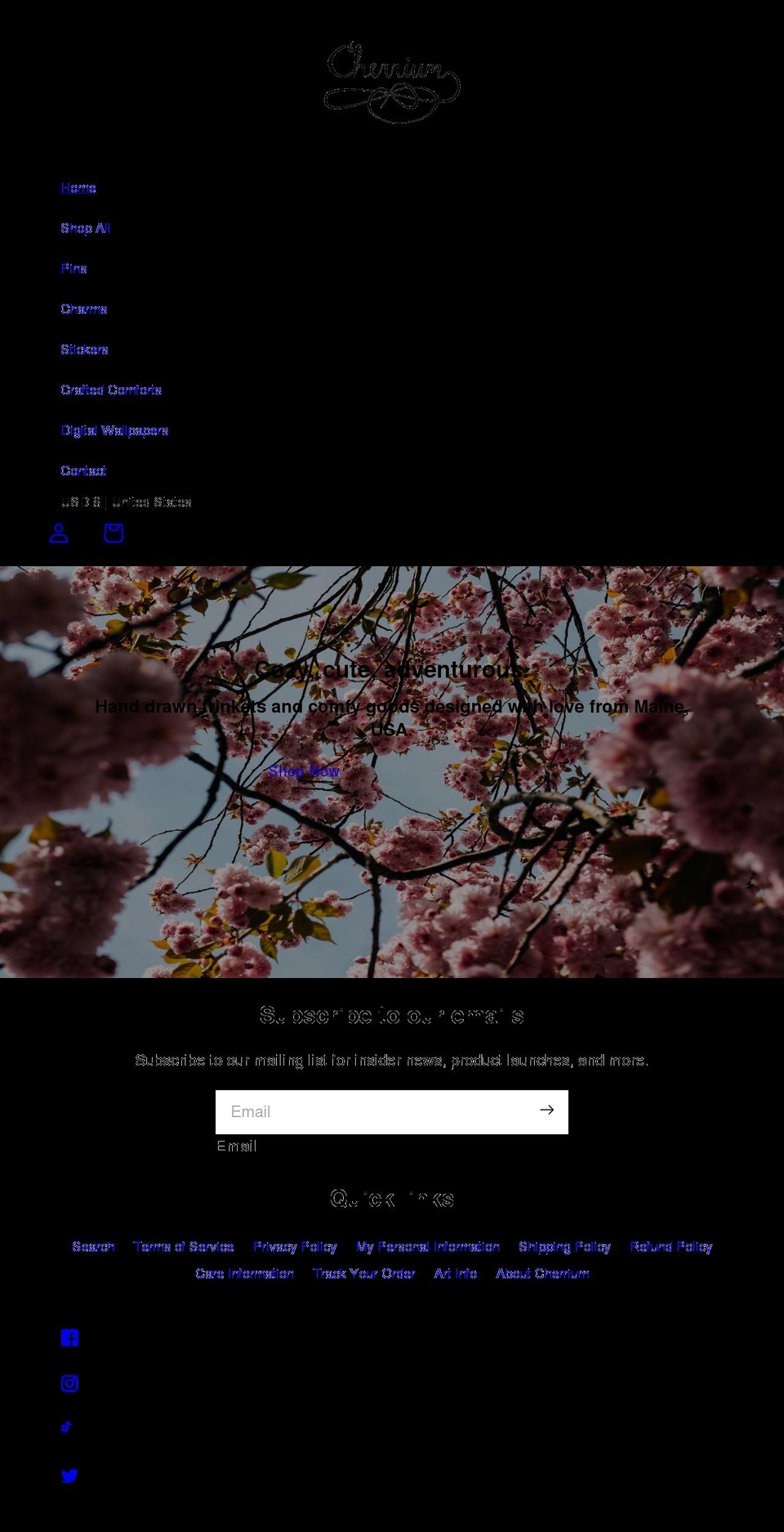cherrium.com shopify website screenshot