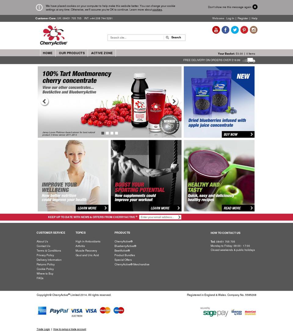 ActiveEdge New Site Shopify theme site example cherryactive.co.uk