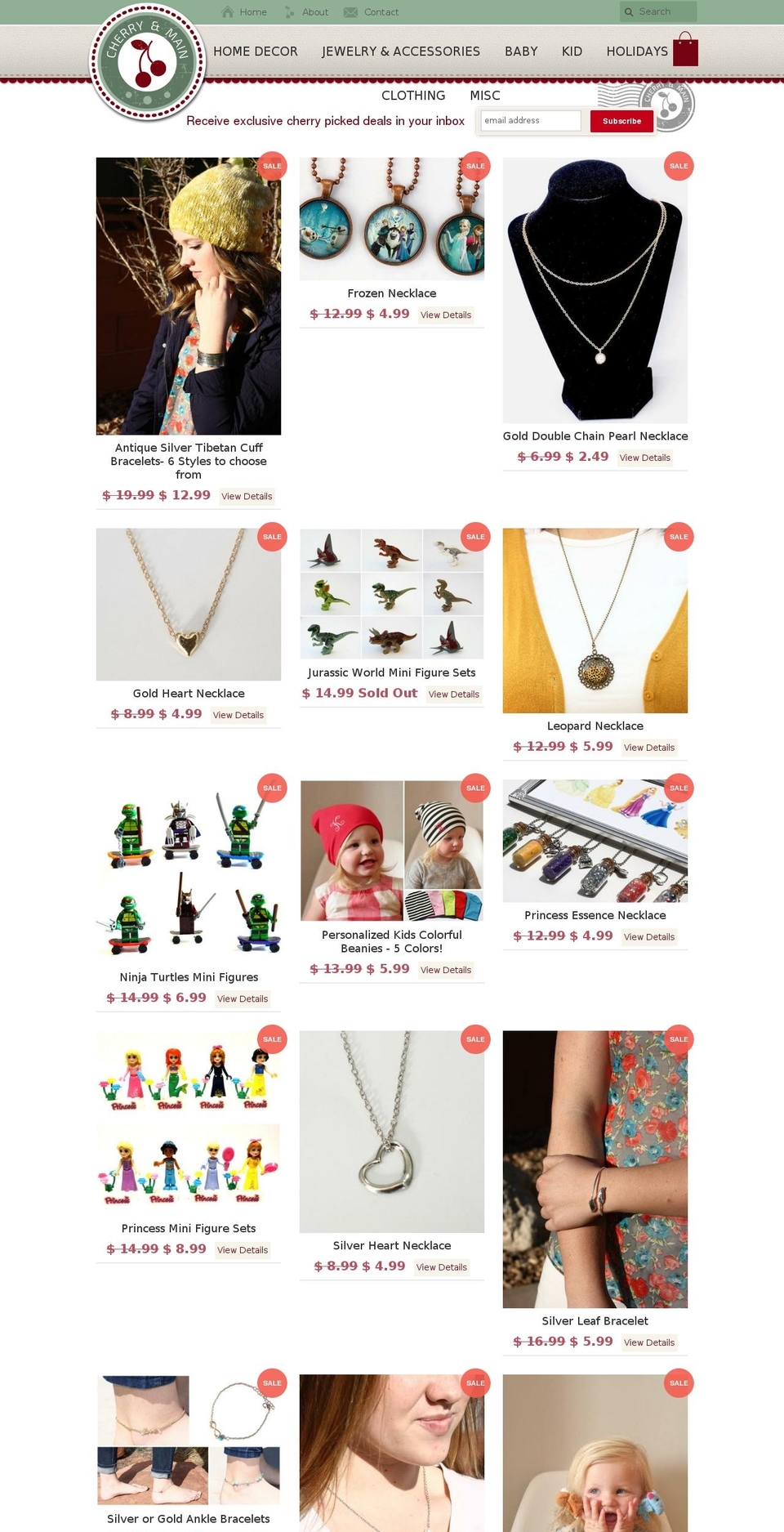 cherryandmain.com shopify website screenshot