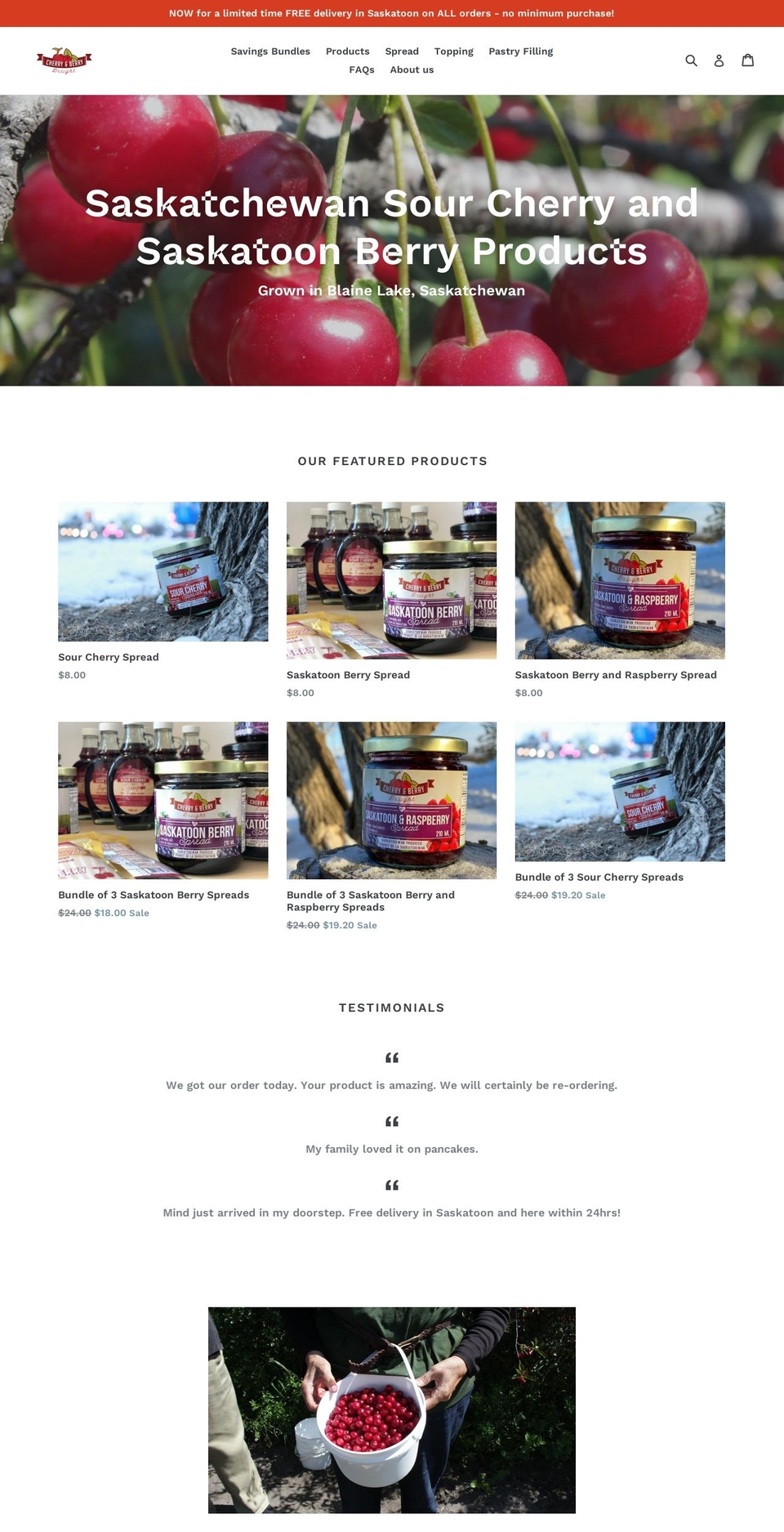 cherryberrydelight.com shopify website screenshot