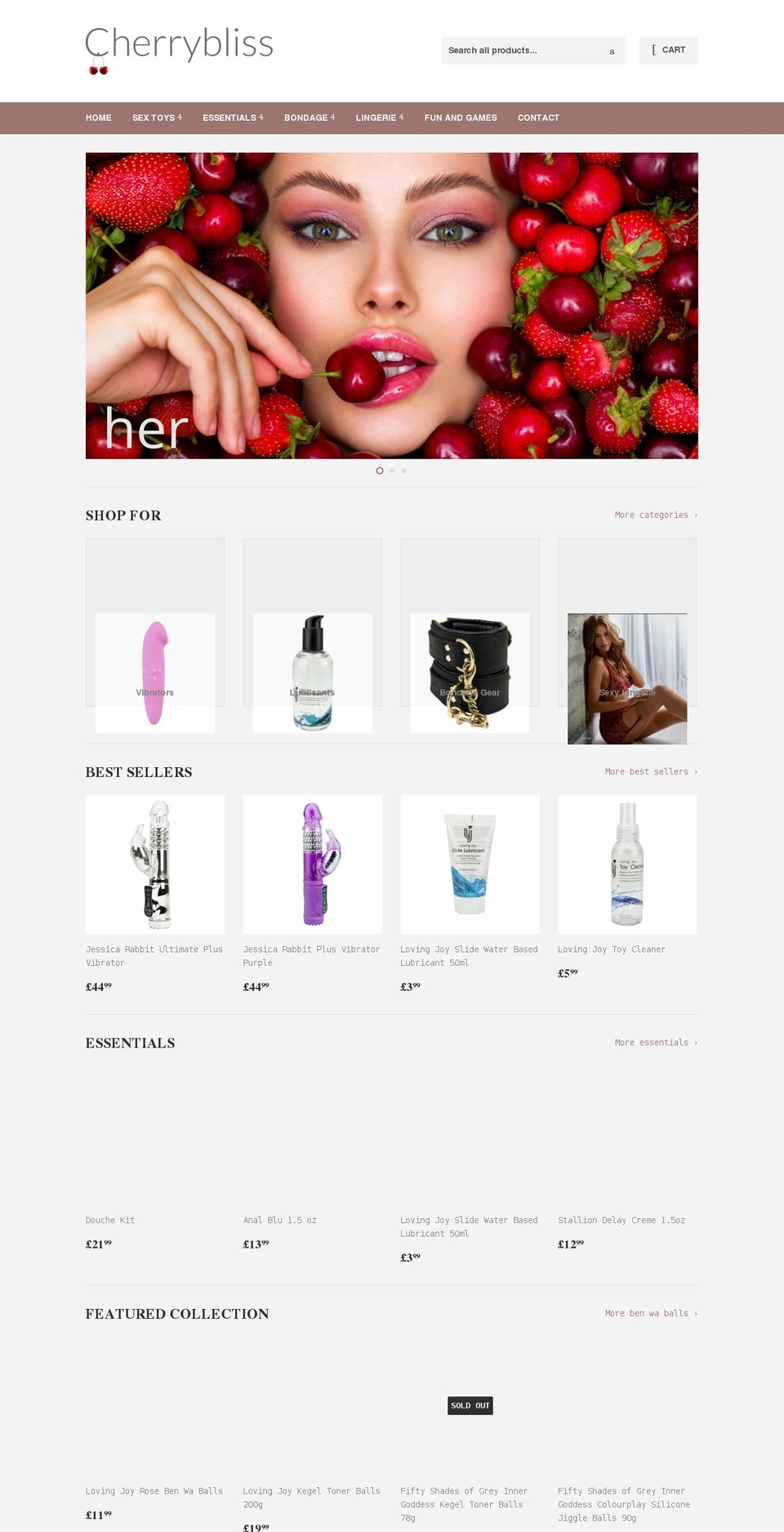 cherrybliss.co.uk shopify website screenshot