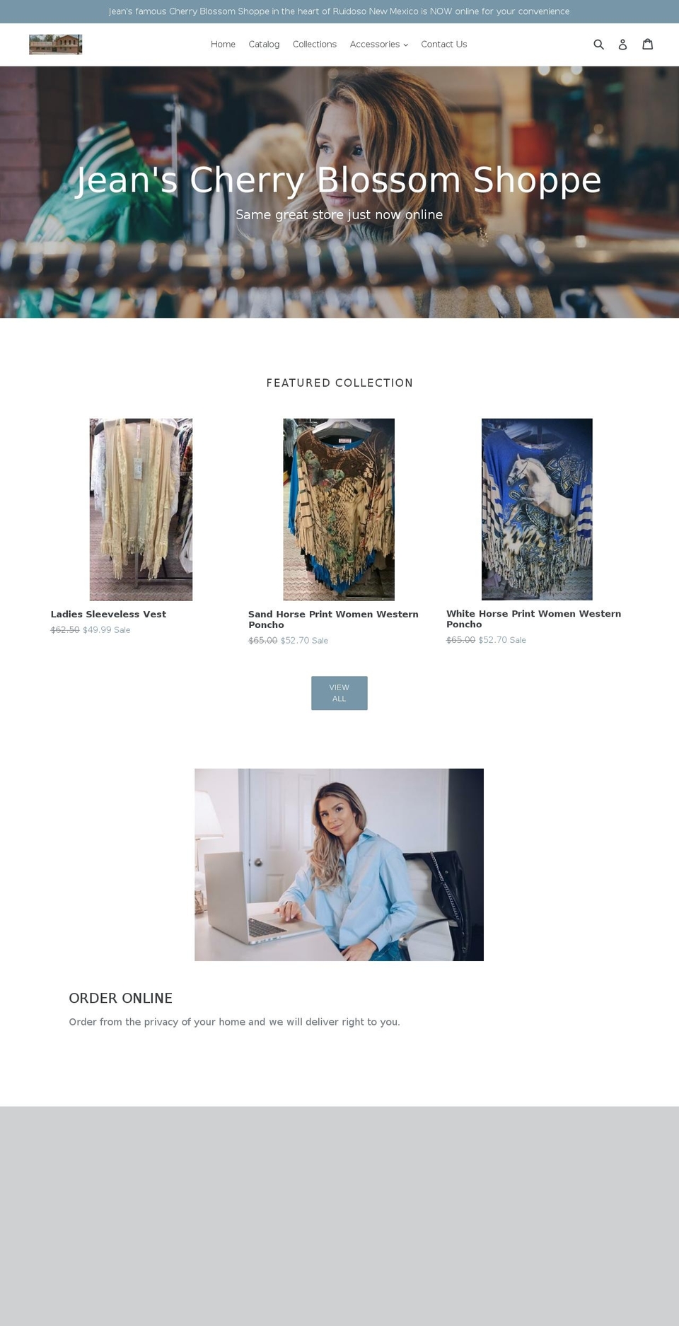 cherryblossomshoppes.com shopify website screenshot