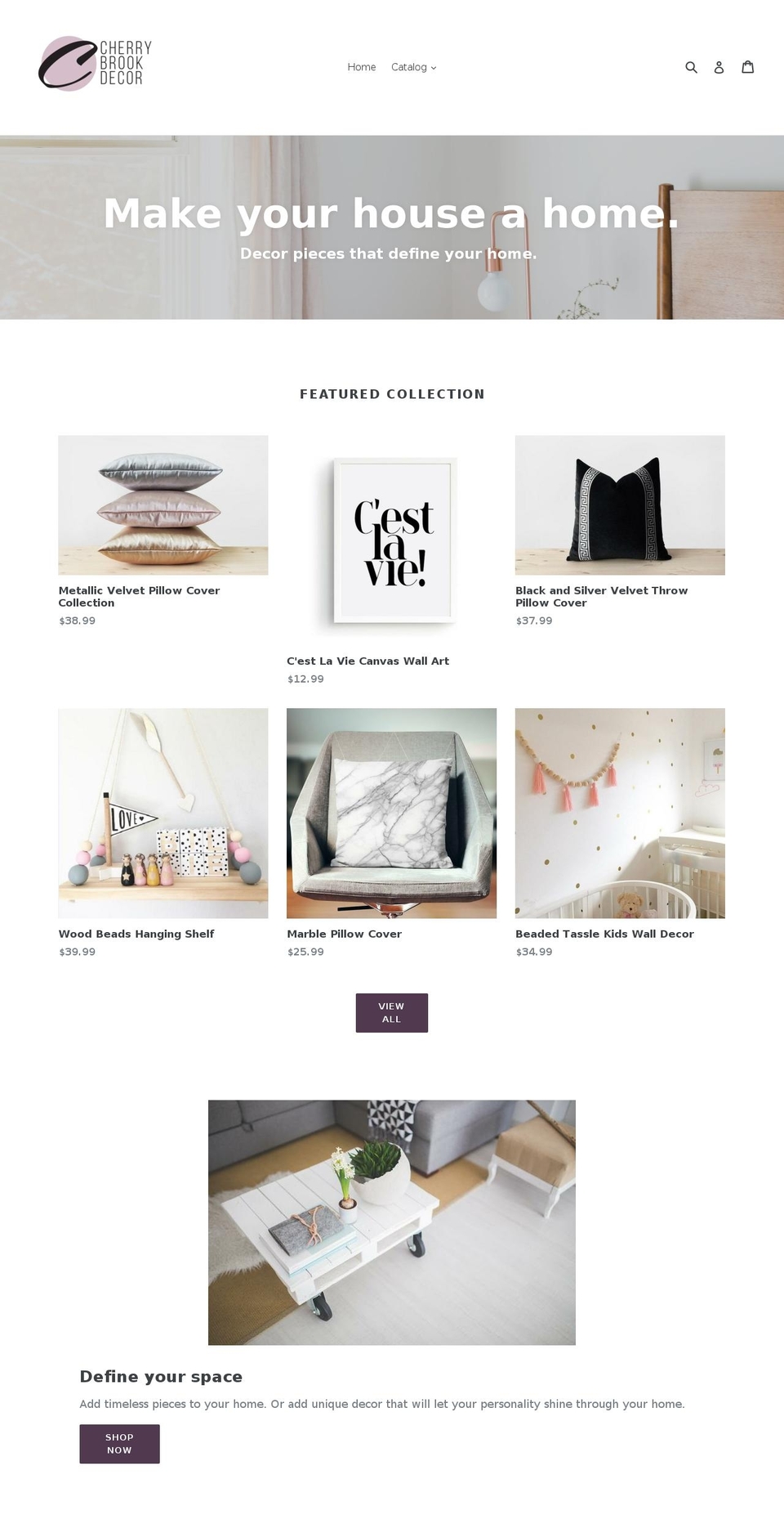 cherrybrookdecor.com — Shopify storefront screenshot