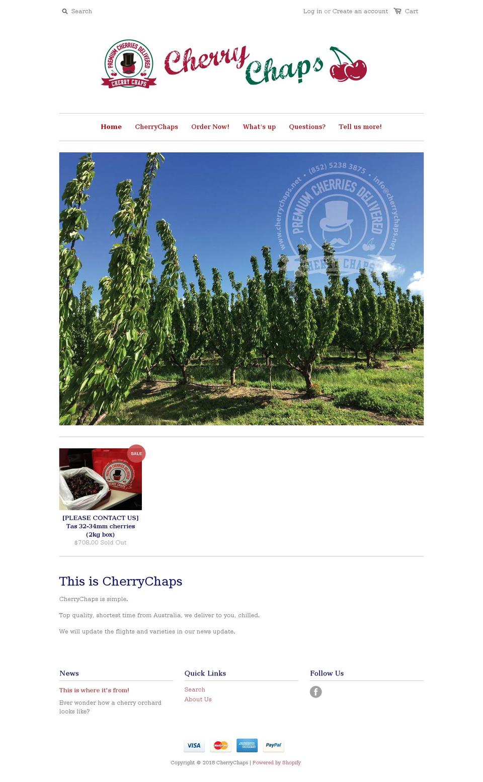 cherrychaps.net shopify website screenshot