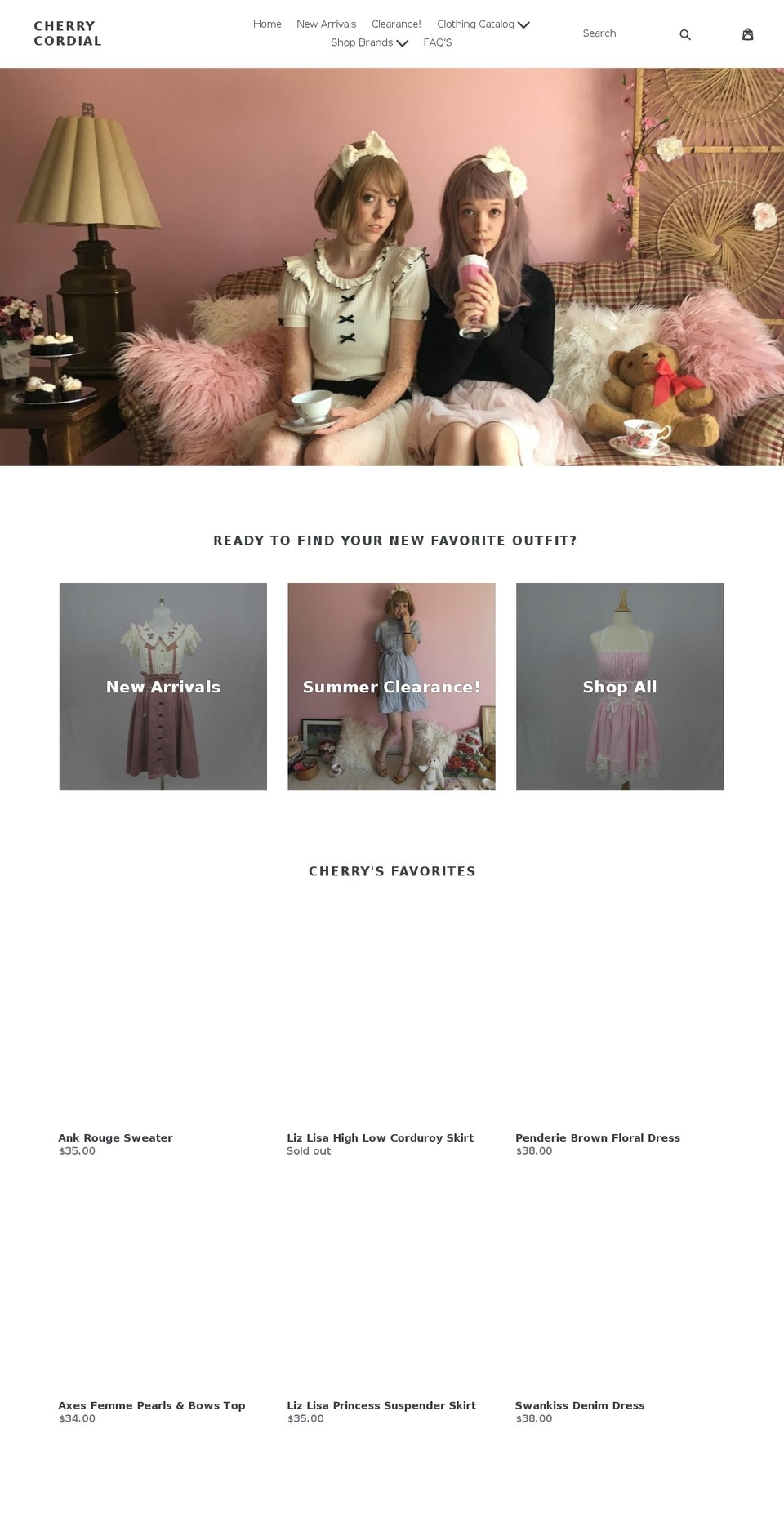 cherrycordialofficial.com — Shopify storefront screenshot