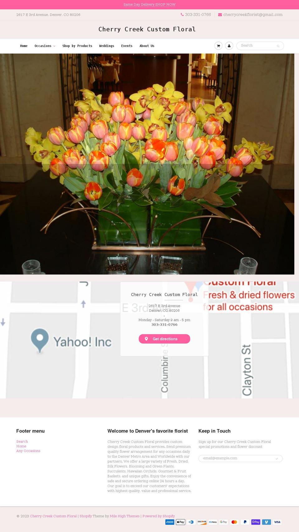 cherrycreekflorist.com shopify website screenshot