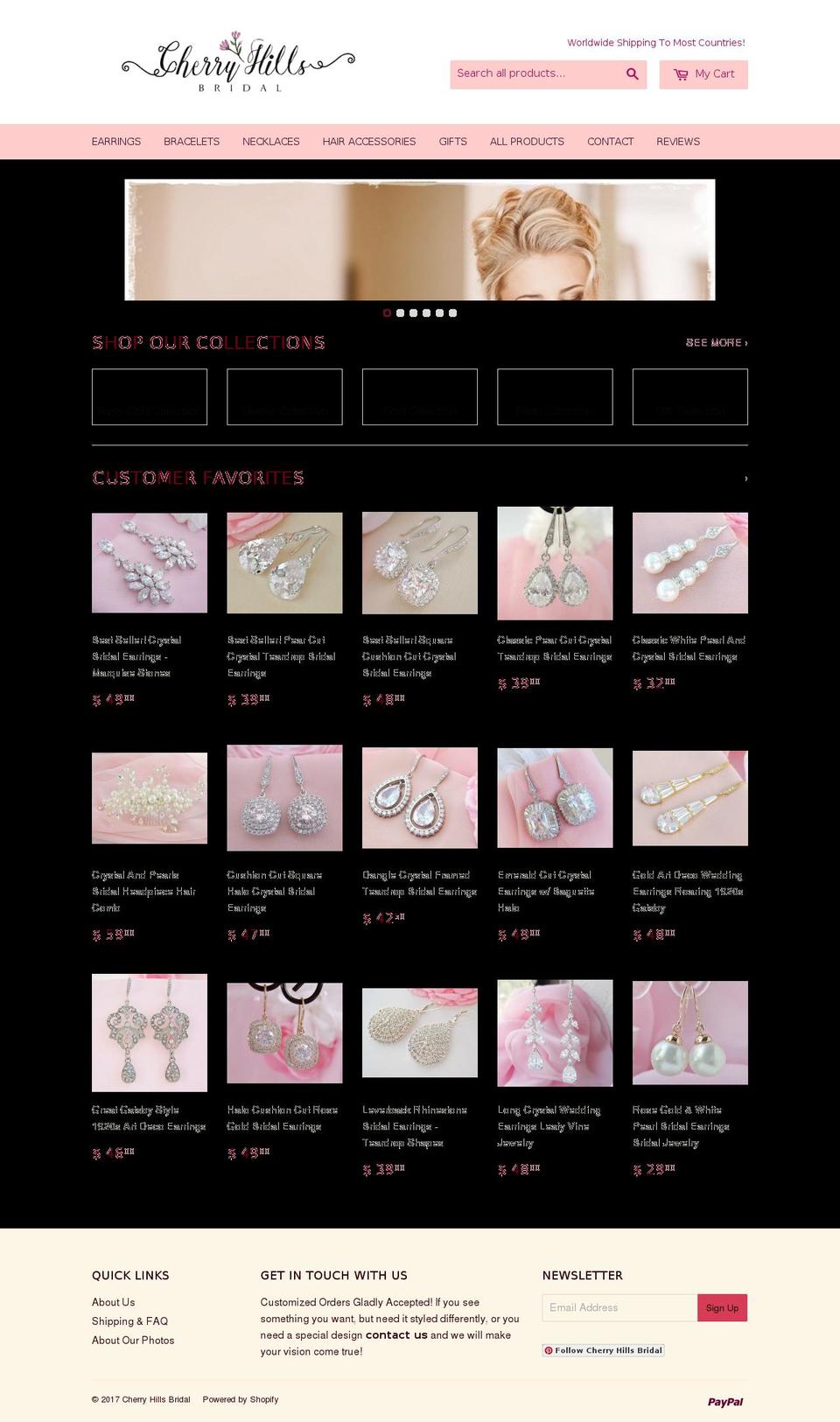 cherryhillsbridal.com shopify website screenshot