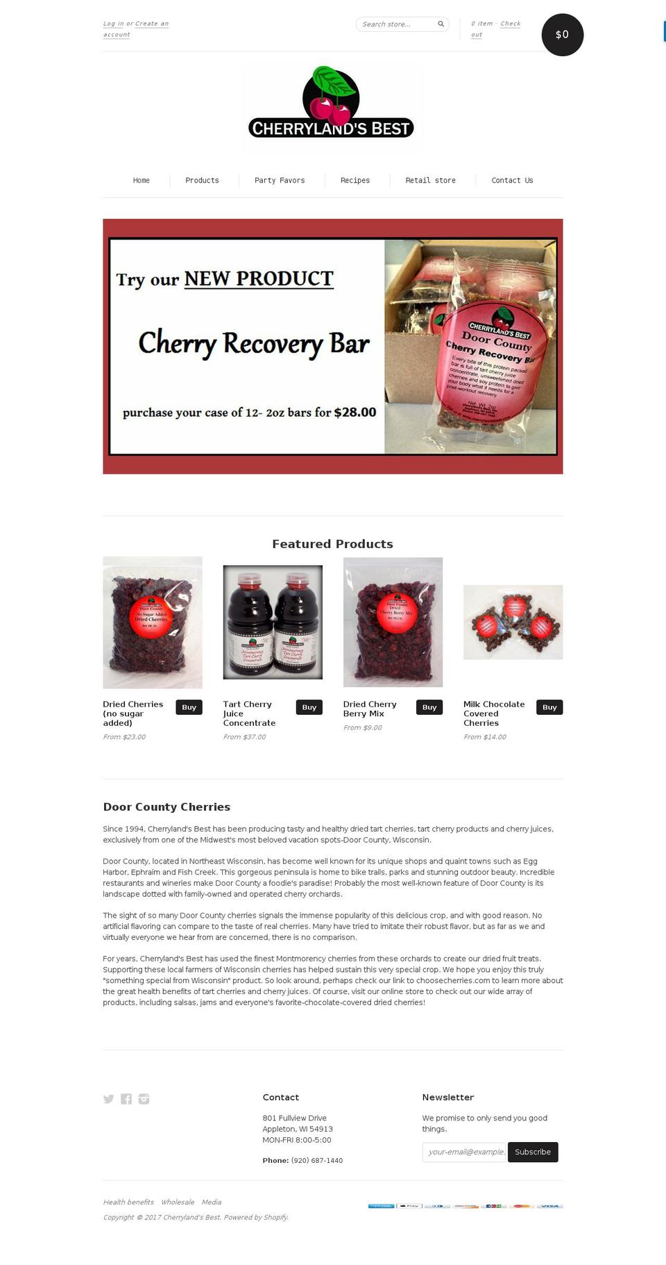 cherrylandsbest.com shopify website screenshot