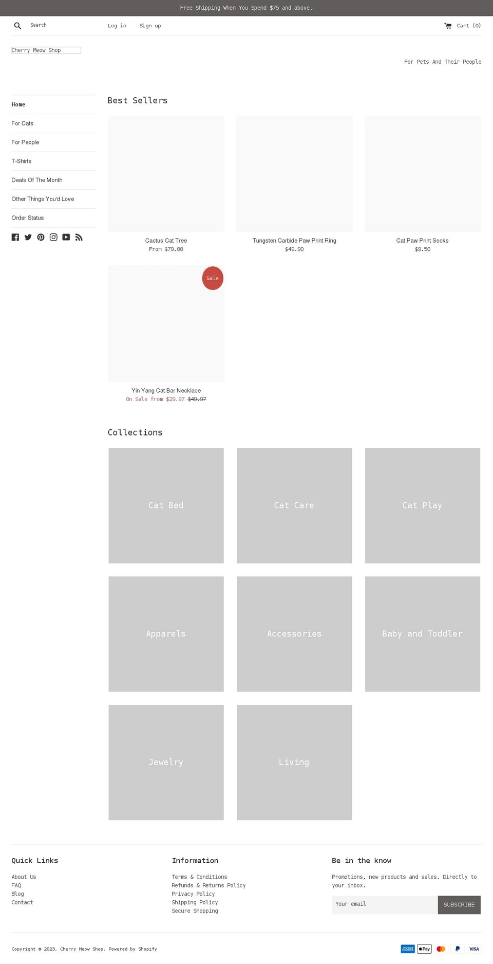 cherrymeowshop.com shopify website screenshot
