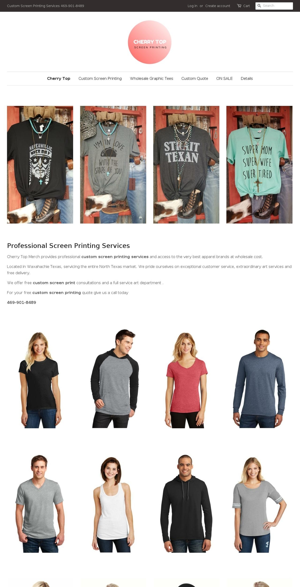 cherrytopmerch.com — Shopify storefront screenshot