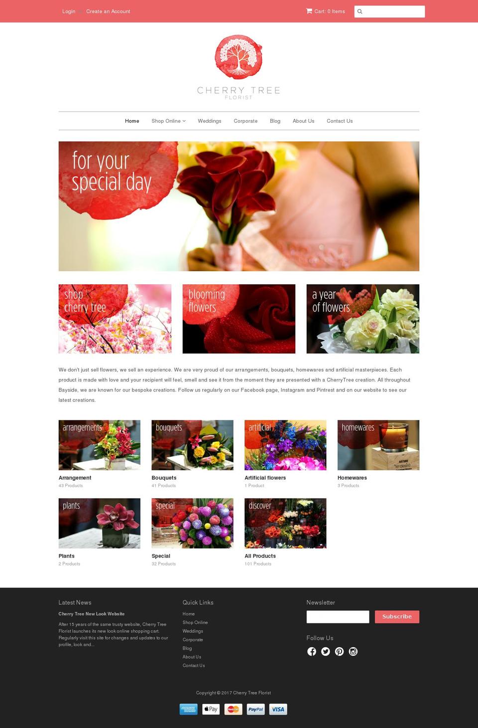 cherrytreeflorist.com.au shopify website screenshot