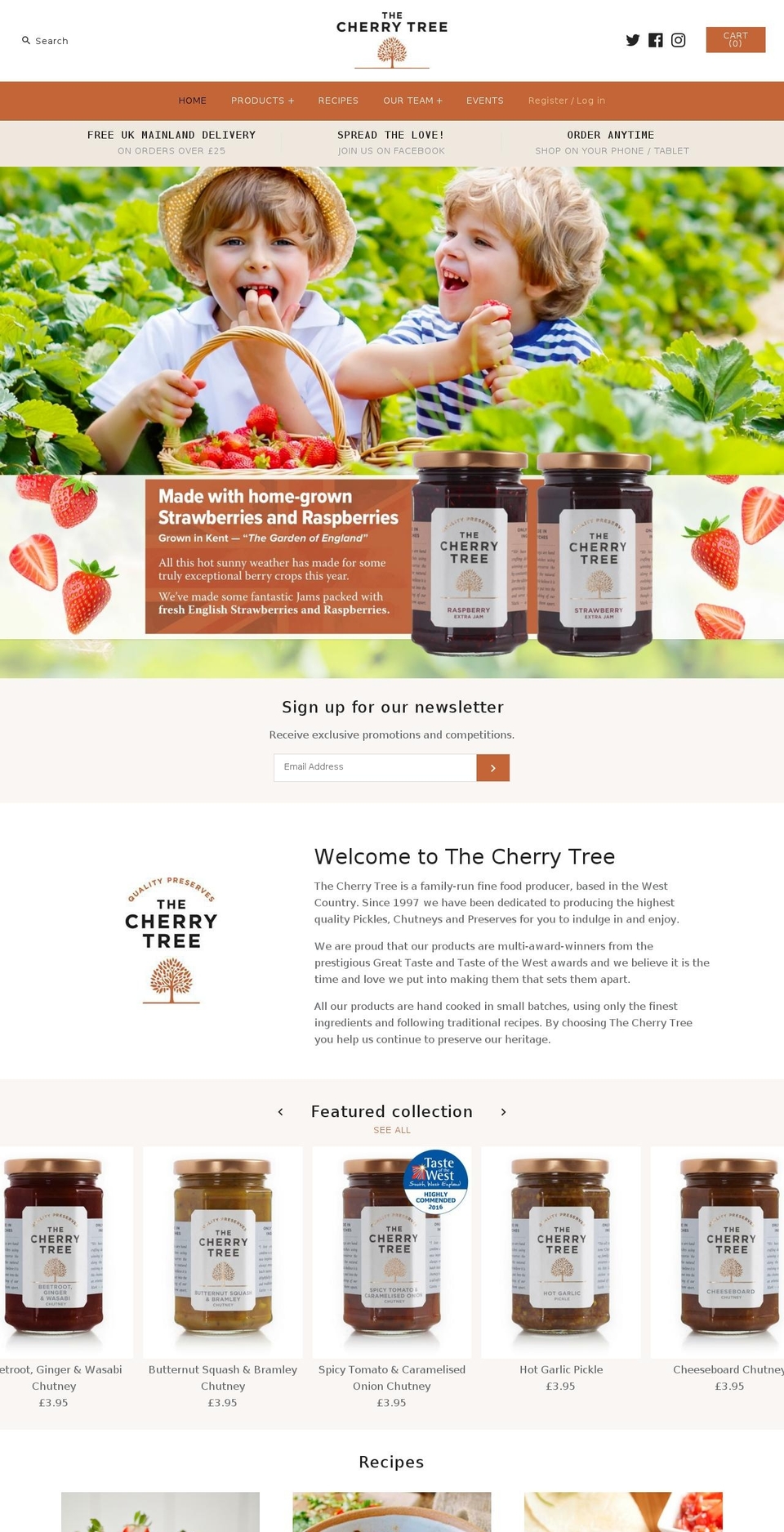 cherrytreepreserves.co.uk shopify website screenshot