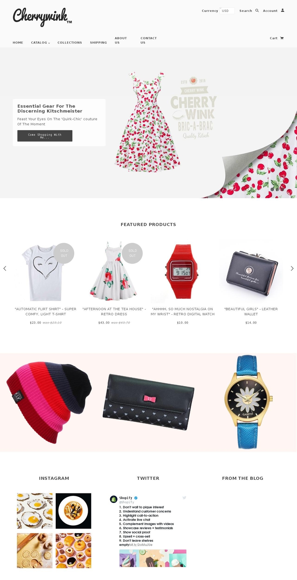 cherrywink.com shopify website screenshot