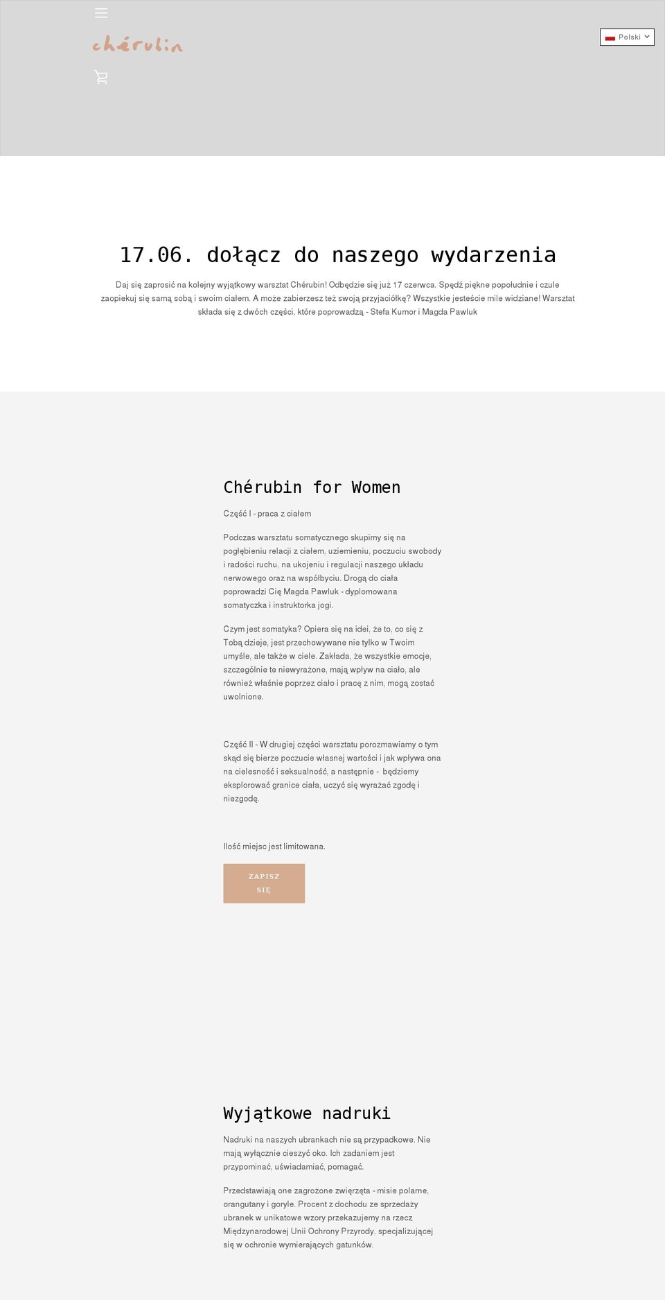 cherubin-organic.com shopify website screenshot