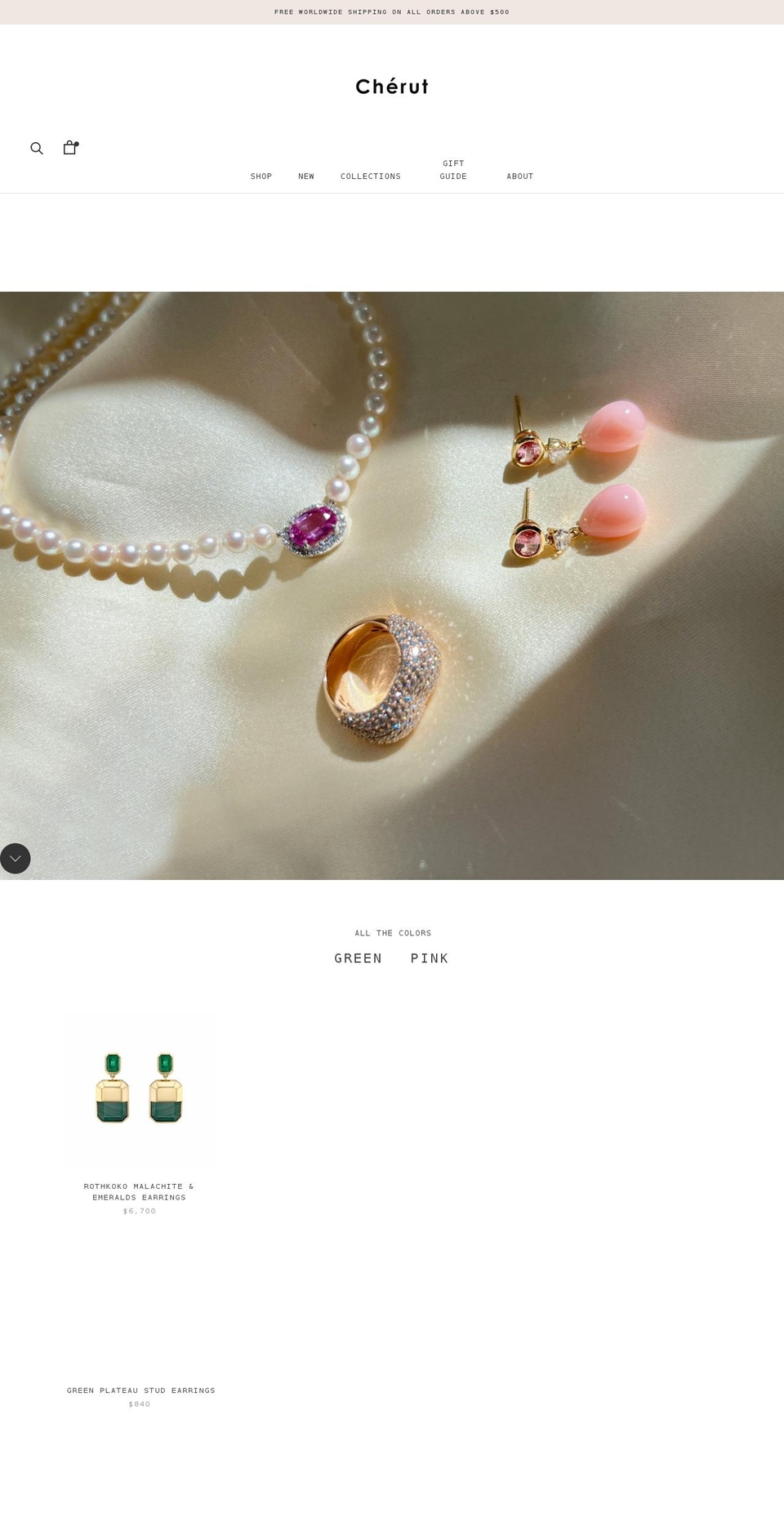 cherutjewelry.com shopify website screenshot