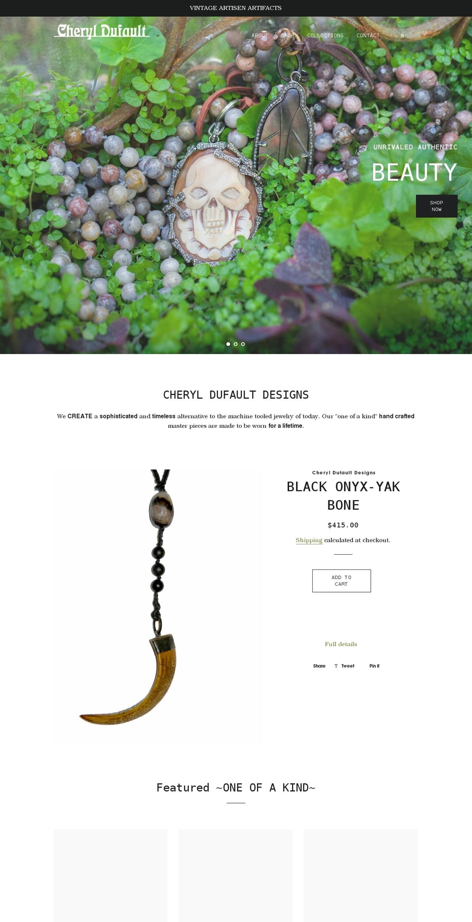 cheryldufaultdesigns.com shopify website screenshot