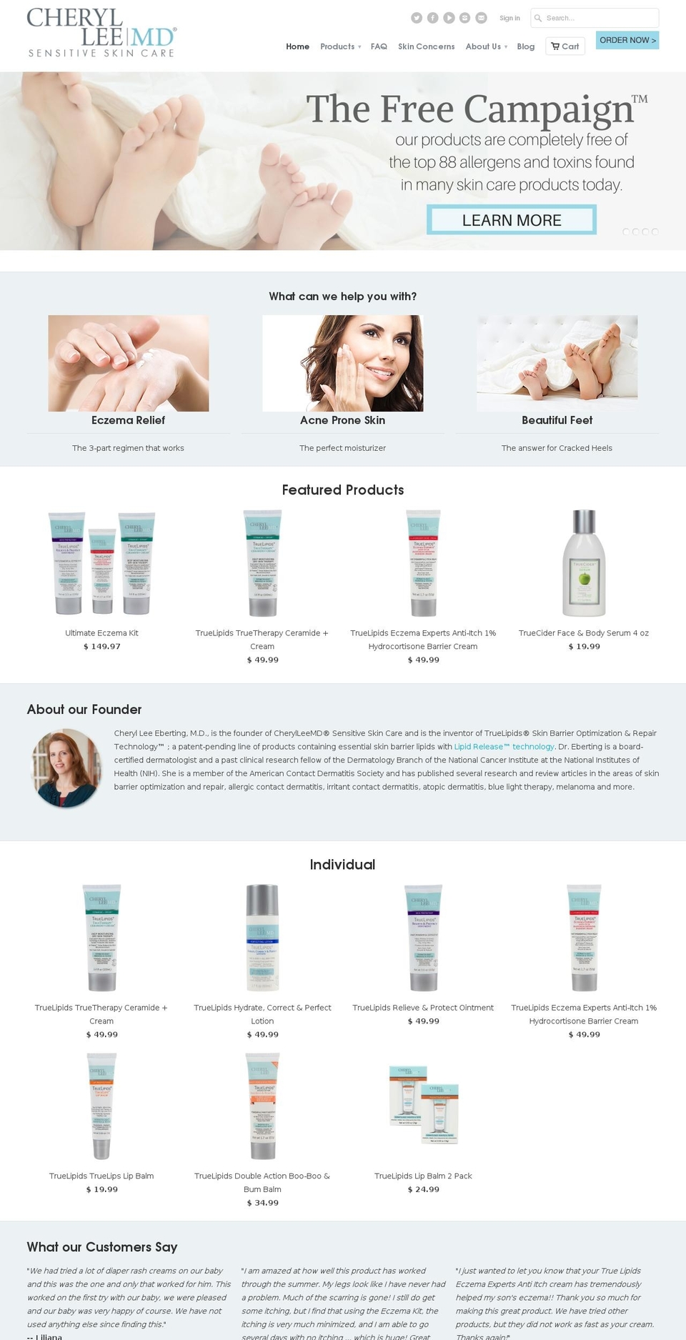 cherylleemd.com shopify website screenshot